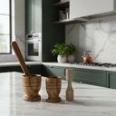 Ver imagem 3 de Pilão de Madeira Artesanal 12 Cm com Mão 23 Cm Teixeira:marrom