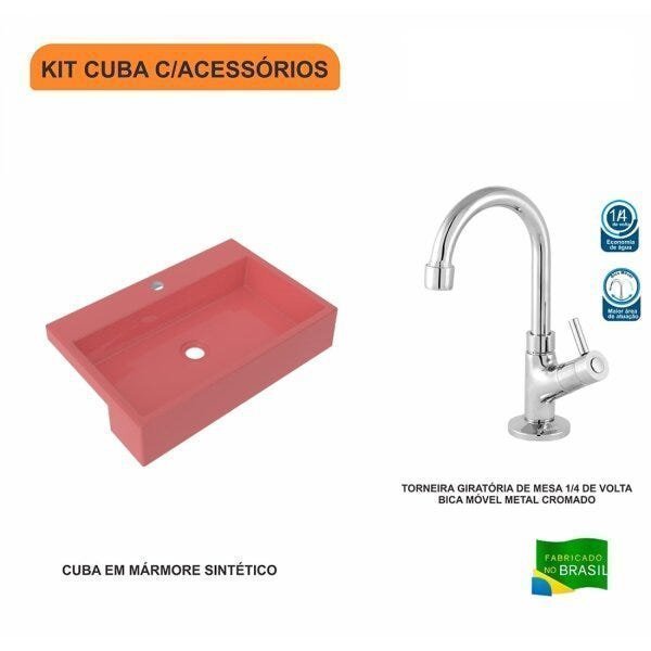 Kit Cuba XRT55 Torneira 1198 Metal 1/4 Volta Compace - 3