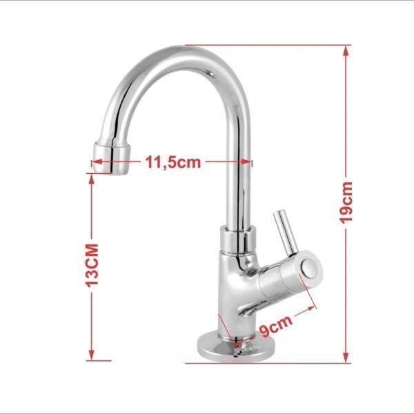 Kit Cuba XRT55 Torneira 1198 Metal 1/4 Volta Compace - 6