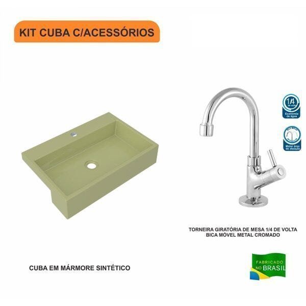 Kit Cuba XRT55 Torneira 1198 Metal 1/4 Volta Compace - 3