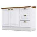 Ver imagem 1 de Balcão de Cozinha 120 Cm Americana Branco com Tampo Nature – Henn