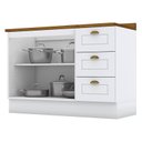 Ver imagem 2 de Balcão de Cozinha 120 Cm Americana Branco com Tampo Nature – Henn