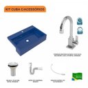 Ver imagem 3 de Kit Cuba XRT55 Torneira Luxo 1195 Metal Válvula 1 Polegada Sifão PVC Flexível Compace
