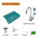 Ver imagem 3 de Kit Cuba XRT55 Torneira Luxo 1195 Metal Válvula 1 Polegada Sifão PVC Flexível Compace