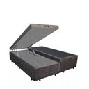 Ver imagem 3 de Base Box Baú Casal Luxo Blindado Bipartido NK Camas Suede Marrom 41x138x188