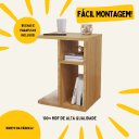 Ver imagem 3 de Mesa Lateral Sofá Mesinha de Apoio Canto Decoração Minimalista Freijó
