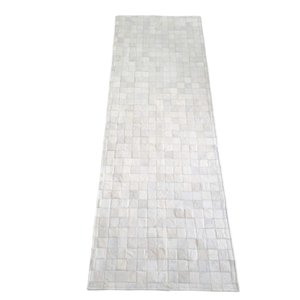 Tapete de Couro Trilho Natural Branco 2,00 X 0,70 M