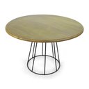 Ver imagem 3 de Mesa de Jantar Redonda 120cm Madeira Maciça Base Ferro Natural Belmont