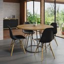 Ver imagem 6 de Mesa de Jantar Redonda 120cm Madeira Maciça Base Ferro Natural Belmont