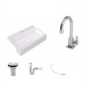 Ver imagem 2 de Kit Cuba XRT55 Torneira Luxo 1195 Metal Válvula 1 Polegada Sifão PVC Flexível Compace