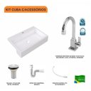 Ver imagem 3 de Kit Cuba XRT55 Torneira Luxo 1195 Metal Válvula 1 Polegada Sifão PVC Flexível Compace