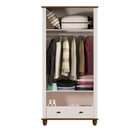 Ver imagem 2 de Guarda-roupa Retrô 2p 1g Off White-nogueira Roupeiro Solteiro ou Infantil