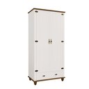 Ver imagem 1 de Guarda-roupa Retrô 2p 1g Off White-nogueira Roupeiro Solteiro ou Infantil