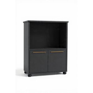 Balcão para Microondas Armário Multiuso Madu Feito em Mdf Cinza