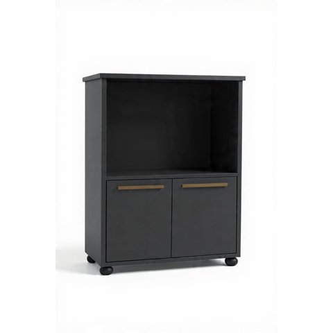 Balcão para Microondas Armário Multiuso Madu Feito em Mdf Cinza