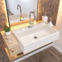 Ver imagem 1 de Kit Cuba XRT55 com Torneira Luxo 1195 e Válvula Click 1"B com Sifão Cromado e Flexível Compace