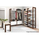 Ver imagem 4 de Armário Sapateira Quarto 8 Prats Az1006 Branco/nogal - Tecno Mobili