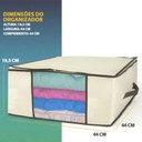 Ver imagem 3 de Organizador Multiuso de Guarda Roupa, Camisetas, Calças, Roupa de Cama Marfim 60x45x30cm Vb Home
