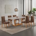 Ver imagem 1 de Conjunto de Mesa de Jantar Kate 180 Tp MDF Canto Copo 6 Cadeiras Estela