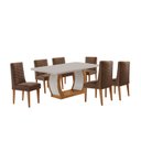 Ver imagem 2 de Conjunto de Mesa de Jantar Kate 180 Tp MDF Canto Copo 6 Cadeiras Estela