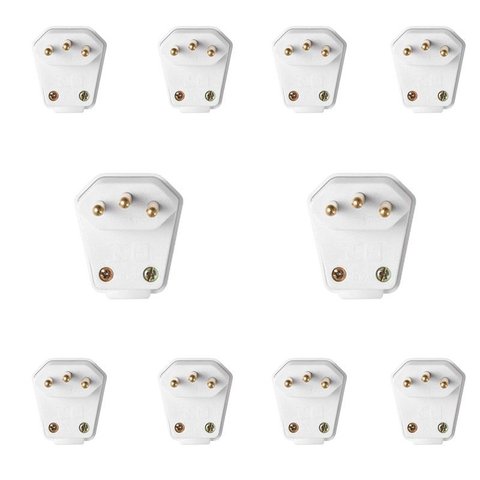 Plugue Prensa Weg Cabo Macho 2p+t 10a 90º Branco Kit com 10 Peças