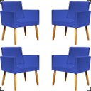 Ver imagem 1 de Kit 4 Poltronas Decorativa para Sala Recepção Consultório Nina Corino Cores Pé Palito 30 Cm Castanho