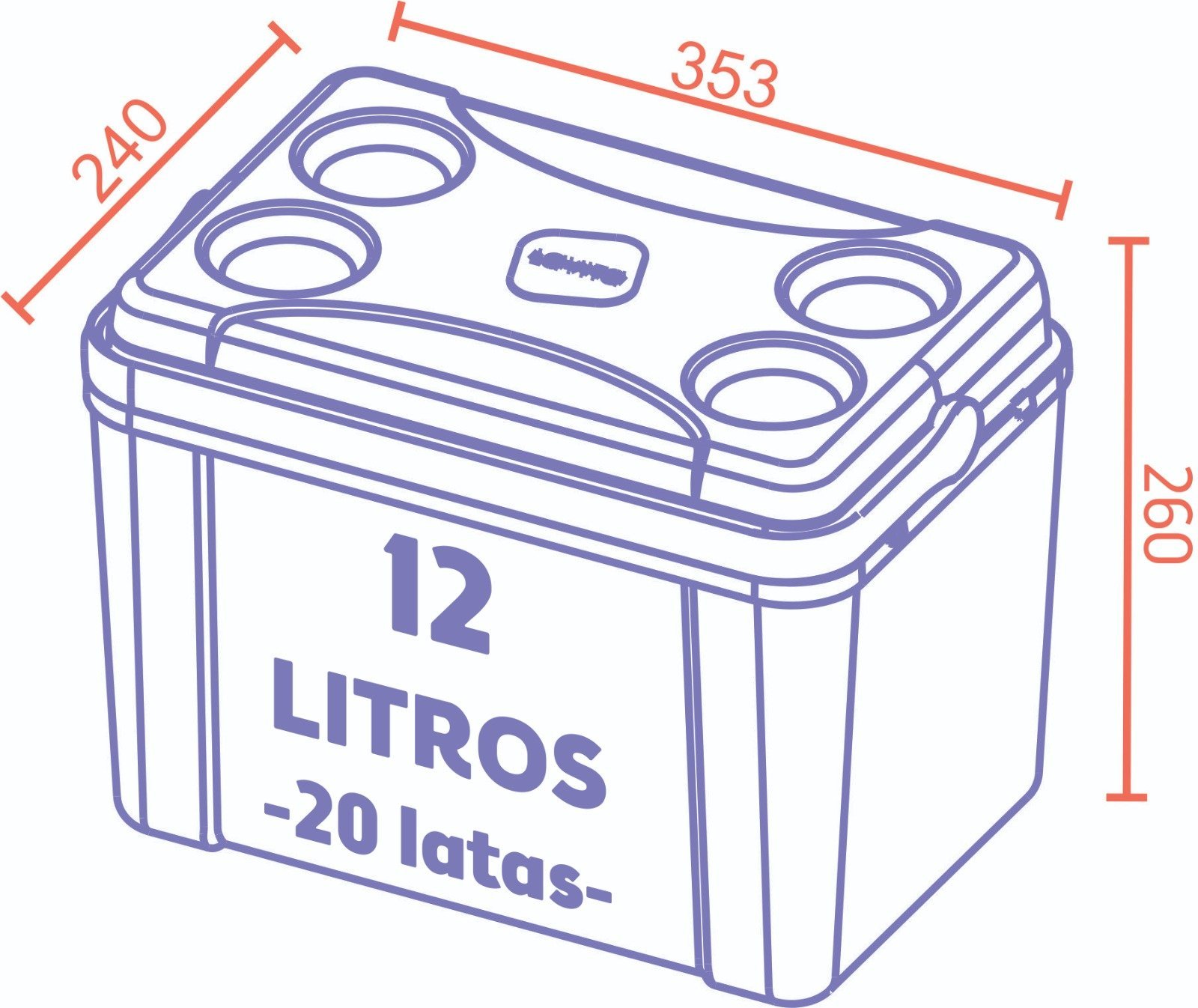 Caixa Térmica 12 Litros - Perfil Rosa Bt25 o Barrileiro Beach Tennis - 2