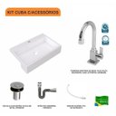 Ver imagem 3 de Kit Cuba XRT55 com Torneira Luxo 1195 e Válvula Click 1"B com Sifão Cromado e Flexível Compace