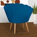 Ver imagem 4 de Poltrona Decorativa Pétala Pés Palito Azul Royal Carolina Moveis