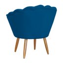 Ver imagem 2 de Poltrona Decorativa Pétala Pés Palito Azul Royal Carolina Moveis