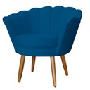 Ver imagem 3 de Poltrona Decorativa Pétala Pés Palito Azul Royal Carolina Moveis