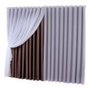 Ver imagem 1 de cortina voal com forro em tecido blackout marron 5,00x2,80