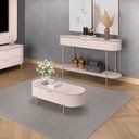 Ver imagem 5 de Mesa de Centro Decorativa Bento 1 Gaveta Pés Metálicos Dourados Off White G18 - Gran Belo