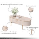 Ver imagem 3 de Mesa de Centro Decorativa Bento 1 Gaveta Pés Metálicos Dourados Off White G18 - Gran Belo