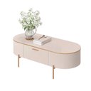 Ver imagem 2 de Mesa de Centro Decorativa Bento 1 Gaveta Pés Metálicos Dourados Off White G18 - Gran Belo