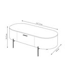 Ver imagem 4 de Mesa de Centro Decorativa Bento 1 Gaveta Pés Metálicos Dourados Off White G18 - Gran Belo