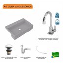 Ver imagem 3 de Kit Cuba XRT55 Torneira Luxo 1195 Metal Válvula Click 1 Polegada G Sifão PVC Flexível Compace
