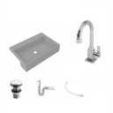 Ver imagem 2 de Kit Cuba XRT55 Torneira Luxo 1195 Metal Válvula Click 1 Polegada G Sifão PVC Flexível Compace
