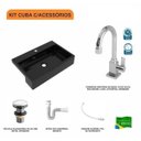 Ver imagem 3 de Kit Cuba XRT55 Torneira Luxo 1195 Metal Válvula Click 1 Polegada G Sifão PVC Flexível Compace