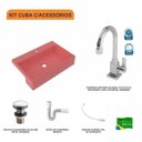 Ver imagem 3 de Kit Cuba XRT55 Torneira Luxo 1195 Metal Válvula Click 1 Polegada G Sifão PVC Flexível Compace