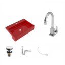 Ver imagem 2 de Kit Cuba XRT55 Torneira Luxo 1195 Metal Válvula Click 1 Polegada G Sifão PVC Flexível Compace