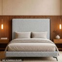 Ver imagem 4 de Cama Queen Pés Ferro Nami com Cabeceira Parise Bouclé Cinza Claro - Nexta Casa