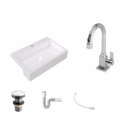 Ver imagem 2 de Kit Cuba XRT55 Torneira Luxo 1195 Metal Válvula Click 1 Polegada G Sifão PVC Flexível Compace