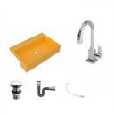 Ver imagem 2 de Kit Cuba XRT55 Torneira Luxo 1195 Metal Válvula Click 1 Polegada G Sifão Cromado Flexível Compace