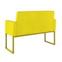 Ver imagem 4 de Kit Sofá 2 Lugares + 2 Poltronas Recepção Sala Base Dourada Cor:amarelo