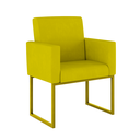 Ver imagem 7 de Kit Sofá 2 Lugares + 2 Poltronas Recepção Sala Base Dourada Cor:amarelo