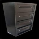 Ver imagem 2 de Caixa Correio Detrás Chapa Aço Preta e Cadeado 4 Módulos