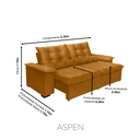 Ver imagem 3 de Sofá Retrátil e Reclinável Aspen 2.30m Super Pillow - Terracota