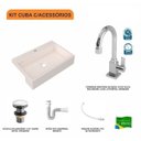 Ver imagem 3 de Kit Cuba XRT55 Torneira Luxo 1195 Metal Válvula Click 1 1/2 Polegada Sifão PVC Flexível Compace