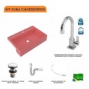 Ver imagem 3 de Kit Cuba XRT55 Torneira Luxo 1195 Metal Válvula Click 1 1/2 Polegada Sifão PVC Flexível Compace